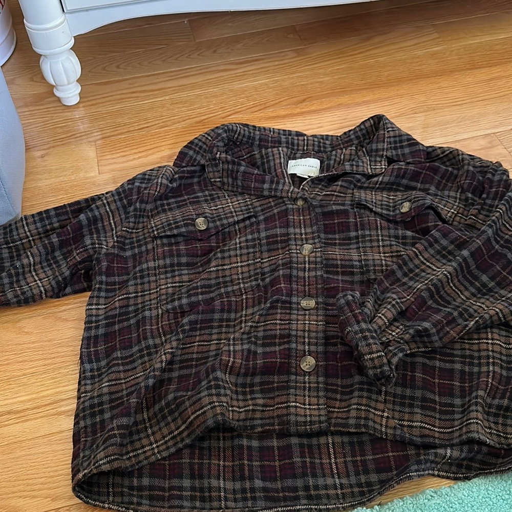 American Eagle Cropped Flannel